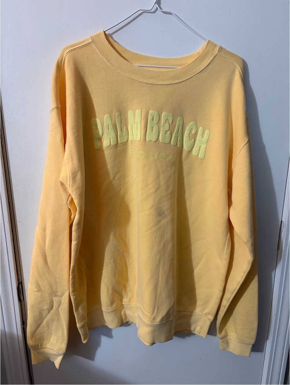 NWOT Women’s Blue 84 Large Palm Beach Florida Yellow Sweatshirt Tote16